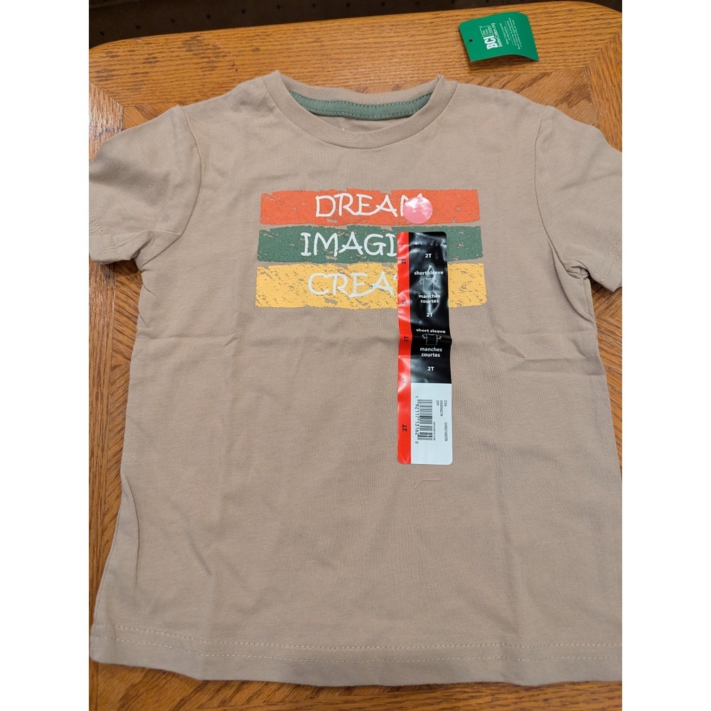 George Kids T-Shirt‎ Dream Imagine Create Graphic Tee NWT Beige Size 2T